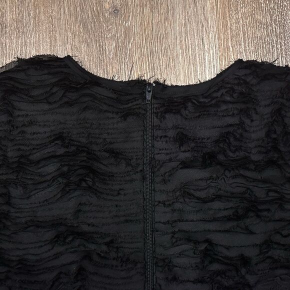 INA Top Womens Large Black Bell Sleeve Blouse Victorian Textured Artsy NEW - Picture 9 of 11